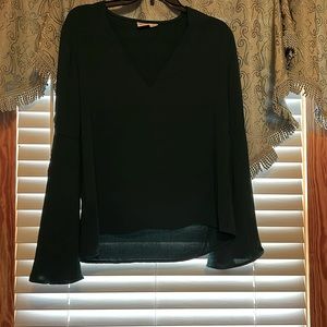 NWOT dark green blouse v neck